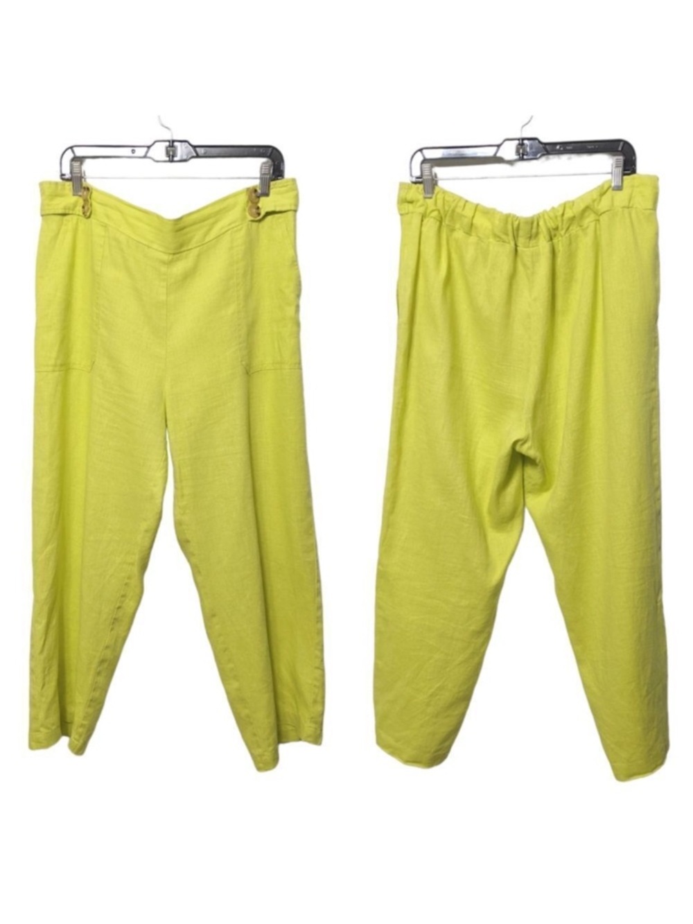 CALLIGRAPHIE 100% Linen Lagenlook Relaxed Pants L